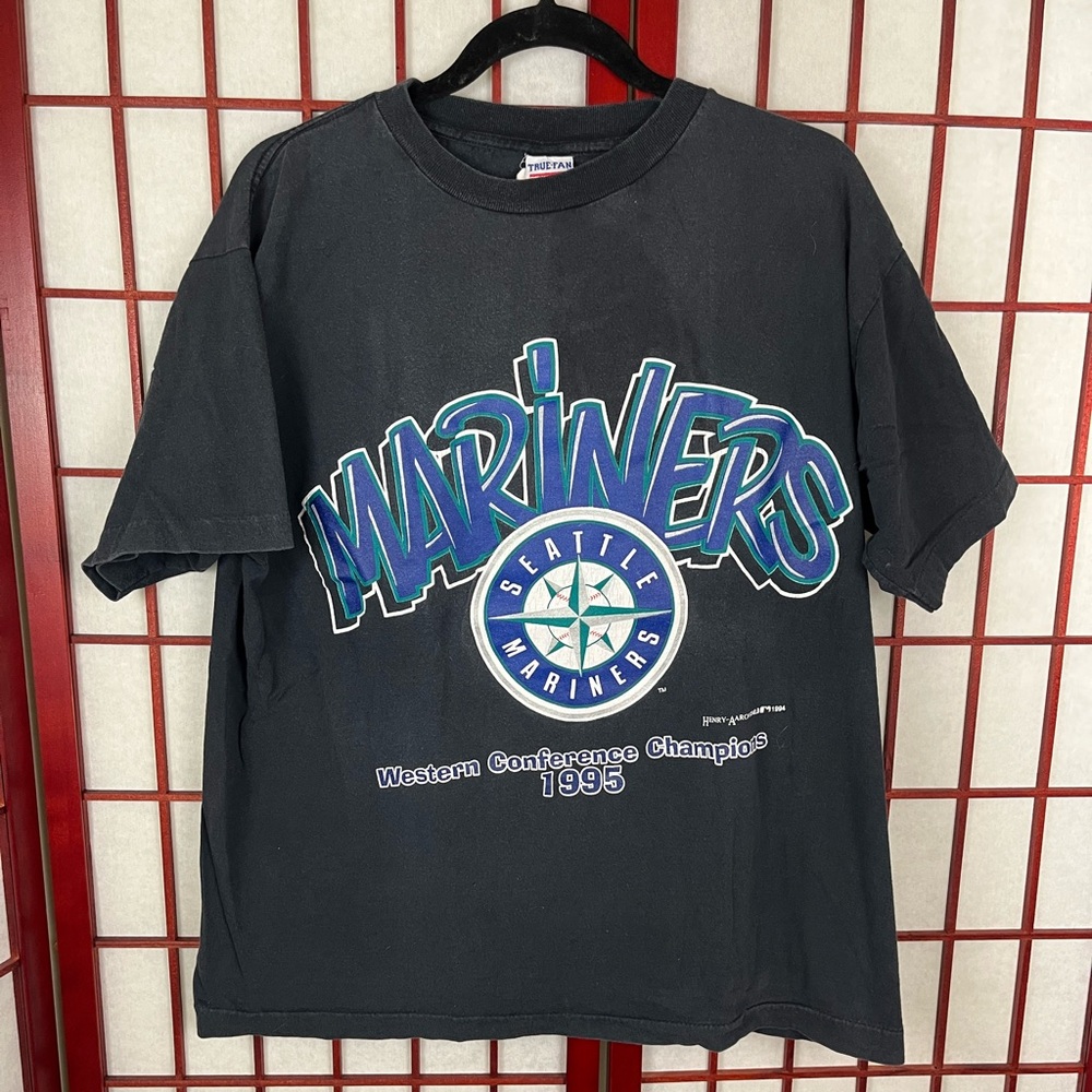 Vintage 90s Seattle Mariners 1995 Western Conference Champions T-Shirt